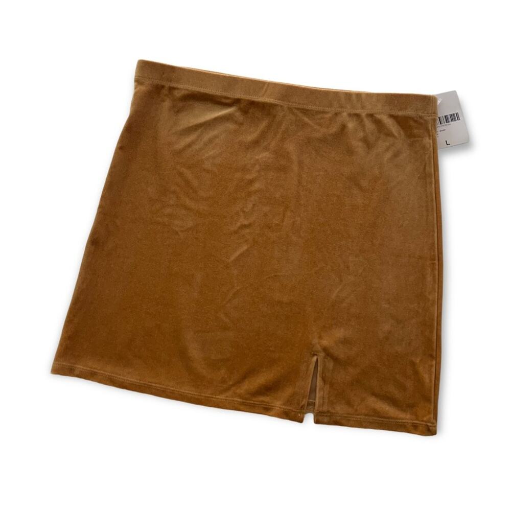 Forever 21 Gold Velour Pull On Mini Skirt Large